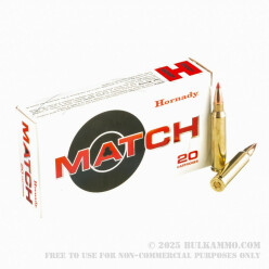 20 Rounds of .223 Ammo by Hornady - 73gr ELD Match