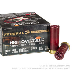 25 Rounds of 12ga Ammo by Federal High Over All - 1 1/8 ounce #7 1/2 shot