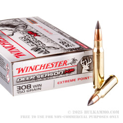 20 Rounds of .308 Win Ammo by Winchester Deer Season XP - 150gr Extreme Point