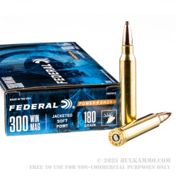 20 Rounds of .300 Win Mag Ammo by Federal - 180gr SP