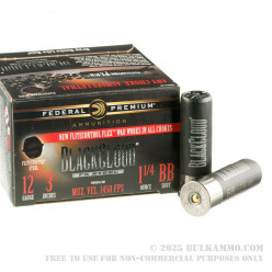 25 Rounds of 12ga Ammo by Federal Black Cloud FS - 1 1/4 ounce BB Steel