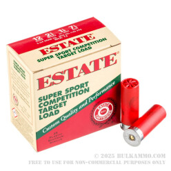 250 Rounds of 12ga Ammo by Estate Super Sport Competition Target - 1 1/8 ounce #7 1/2 shot