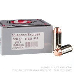 200 Rounds of .50 AE Ammo by Underwood - 300gr FMJ