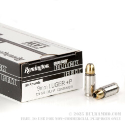 50 Rounds of 9mm Ammo by Remington Golden Saber Black Belt - +P 124gr JHP