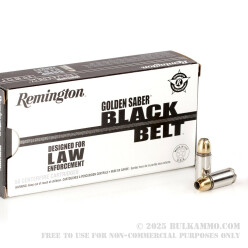 50 Rounds of 9mm Ammo by Remington Golden Saber Black Belt - +P 124gr JHP