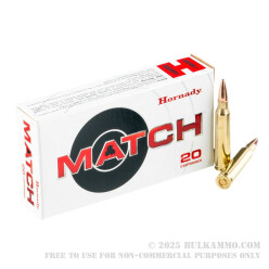 20 Rounds of .223 Ammo by Hornady - 75gr HPBT Match