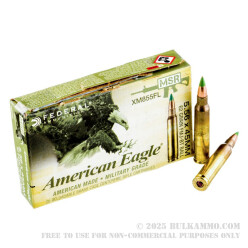 20 Rounds of 5.56x45 Ammo by Federal American Eagle - 62gr FMJ