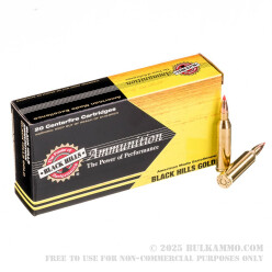 20 Rounds of .243 Win Ammo by Black Hills Gold - 58gr V-MAX