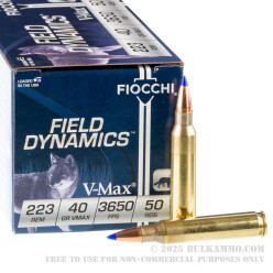 50 Rounds of .223 Ammo by Fiocchi - 40gr V-MAX