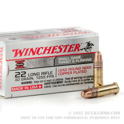 500 Rounds of .22 LR Ammo by Winchester Super-X - 40gr Copper Plated Round Nose