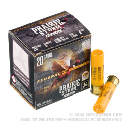 25 Rounds of 20ga Ammo by Federal Prairie Storm FS Lead - 1 1/4 ounce #4 shot