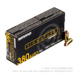 50 Rounds of .380 ACP Ammo by Ammo Inc. - 100gr TMJ