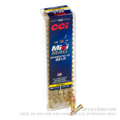 100 Rounds of .22 LR Ammo by CCI Mini-Mag - 40gr SHP