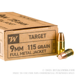 1000 Rounds of 9mm Ammo by Winchester Service Grade - 115gr FMJ