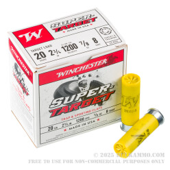 250 Rounds of 20ga - 2-3/4" - Ammo by Winchester - 7/8 ounce - #8 shot