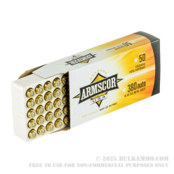 50 Rounds of .380 ACP Ammo by Armscor - 95gr FMJ