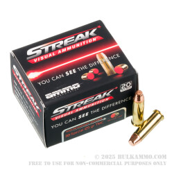 20 Rounds of .38 Spl Ammo by Ammo Inc. Streak - 125gr TMJ Non-Incendiary Visual Tracer