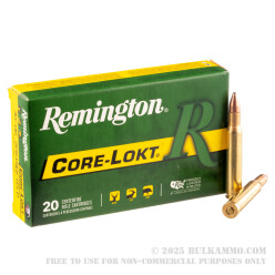 20 Rounds of 30-06 Springfield Ammo by Remington - 125gr PSP