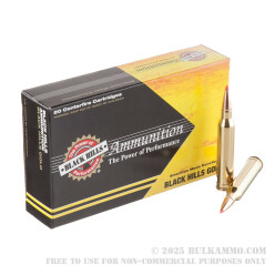 20 Rounds of 7mm Rem Mag Ammo by Black Hills Gold - 139gr GMX