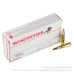 20 Rounds of .300 AAC Blackout Ammo by Winchester USA - 125gr Open Tip