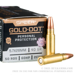 50 Rounds of 5.7x28mm Ammo by Speer Gold Dot - 40gr JHP