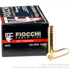 50 Rounds of .357 Mag Ammo by Fiocchi - 125gr SJSP