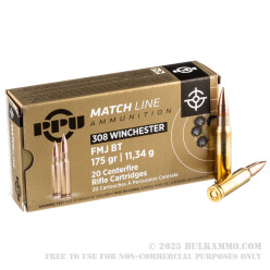 500  Rounds of .308 Win Match Ammo by Prvi Partizan - 175gr FMJBT