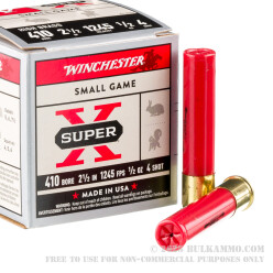 250 Rounds of .410 Ammo by Winchester Super-X - 1/2 ounce #4 shot