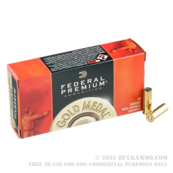 50 Rounds of .38 Spl Ammo by Federal Gold Medal Match - 148gr Lead Wadcutter