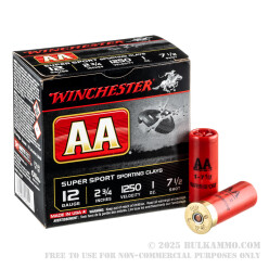 250 Rounds of 12ga Ammo by Winchester AA - 1 ounce #7 1/2 shot