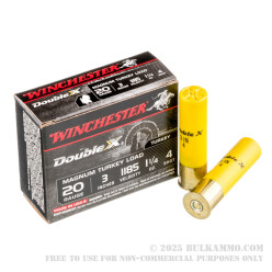 10 Rounds of 20ga Ammo by Winchester Double X Turkey - 1 1/4 ounce #4 shot