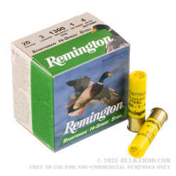 25 Rounds of 20ga Ammo by Remington Sportsman Hi-Speed Steel - 1 ounce #4 steel shot