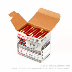 25 Rounds of 12ga Ammo by Winchester Super-X - 1-1/4 ounce #4 steel shot