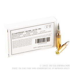 1000 Rounds of .308 Win Ammo by German Military Surplus - 148gr FMJ