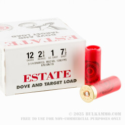 25 Rounds of 12ga Ammo by Estate Cartridge - 1 ounce #7 1/2 shot