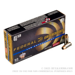 50 Rounds of .40 S&W Ammo by Federal LE - 165gr JHP Hydra Shok