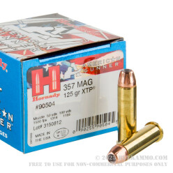 25 Rounds of .357 Mag Ammo by Hornady - 125gr JHP