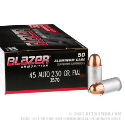 50 Rounds of .45 ACP Ammo by CCI - 230gr FMJ