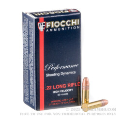 50 Rounds of .22 LR Ammo by Fiocchi - 38gr CPHP