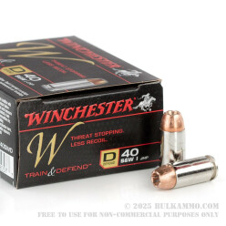 20 Rounds of .40 S&W Ammo by Winchester Train & Defend - 180gr JHP