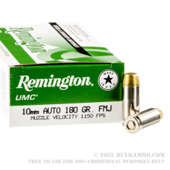 50 Rounds of 10mm Ammo by Remington - 180gr MC