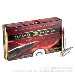 20 Rounds of 7mm-08 Ammo by Federal Premium - 140gr Nosler Ballistic Tip