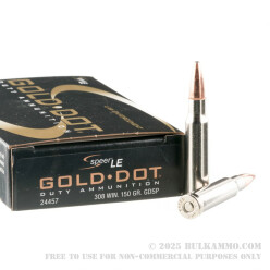 20 Rounds of .308 Win Ammo by Speer Gold Dot - 150gr SP