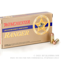 500 Rounds of .40 S&W Ammo by Winchester Ranger - 180gr FMJ