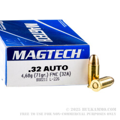 50 Rounds of .32 ACP Ammo by Magtech - 71gr FMJ