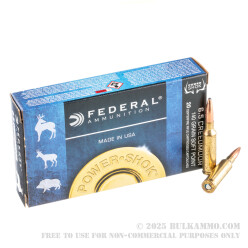 20 Rounds of 6.5 Creedmoor Ammo by Federal Power-Shok - 140gr JSP