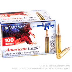 100 Rounds of 5.56x45 Ammo by Federal - 55gr FMJBT