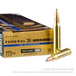 20 Rounds of .223 Ammo by Federal LE Tactical TRU - 64gr Hi-Shok SP ***FACTORY SECONDS***