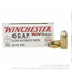 50 Rounds of .45 GAP Ammo by Winchester - 230gr BEB