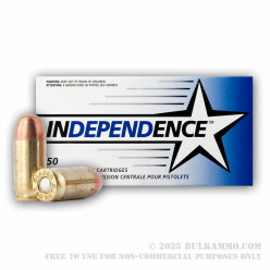 1000 Rounds of .380 ACP Ammo by Independence - 90gr FMJ